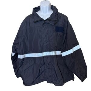 Spiewak Navy Blue Men's Jacket XXL Reflective Hooded Safety Coat Workwear